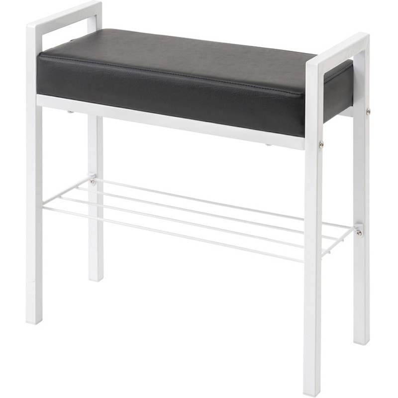 NK-7420 クッション付エントランスベンチ 永井興産 ホワイト色 高さ