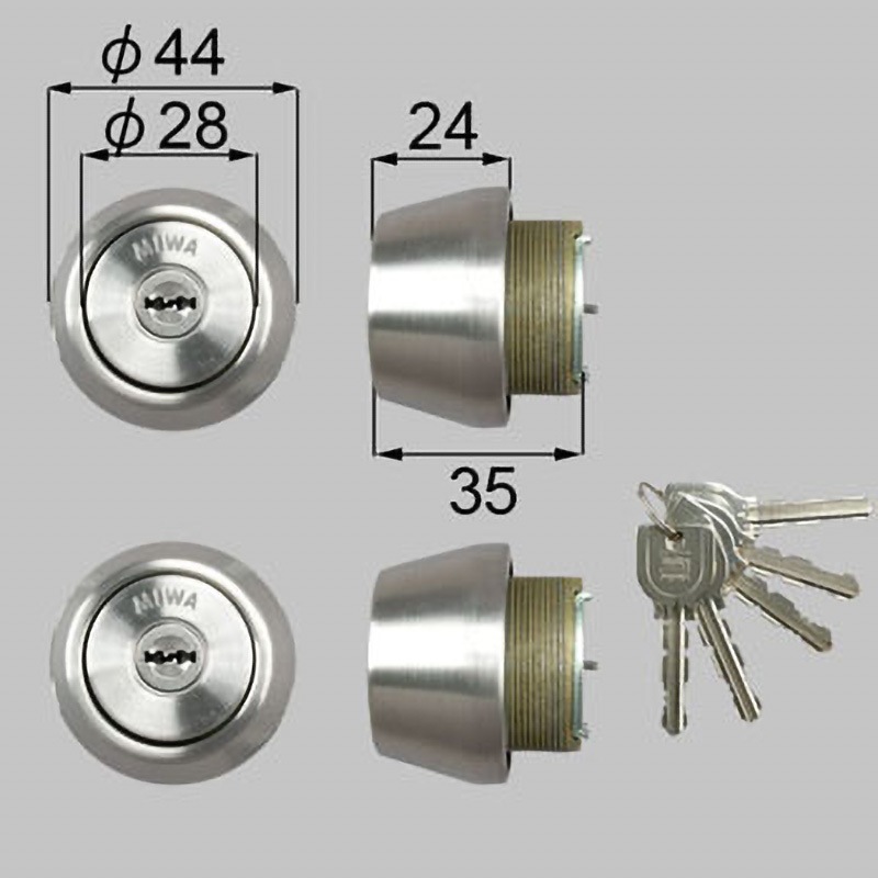 DCZZ0049 ドア錠セット(MIWA URシリンダー) TOSTEM(LIXIL) ヘアーライン色   DCZZ0049 8,865円