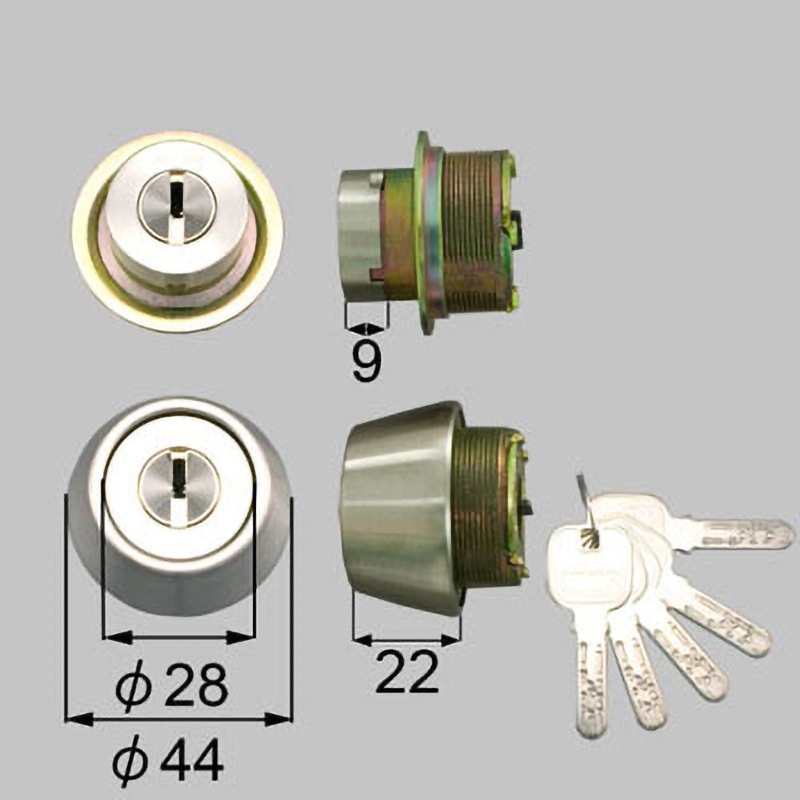 DCZZ1028 ドア錠セット(MIWA JNシリンダー) TOSTEM(LIXIL) 内筒のみ仕様 シルバー色   DCZZ1028