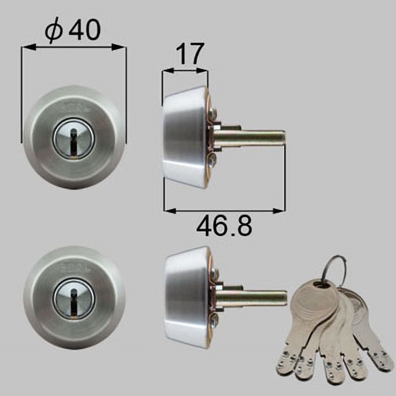 DCZZ1301 ドア錠セット(GOAL D9シリンダー) TOSTEM(LIXIL) ヘアーライン色   DCZZ1301