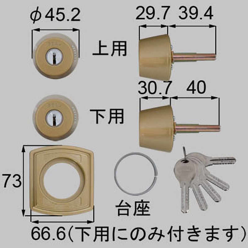 DCZZ1405 ドア錠セット(GOAL  V18シリンダー) TOSTEM(LIXIL) ゴールド色   DCZZ1405
