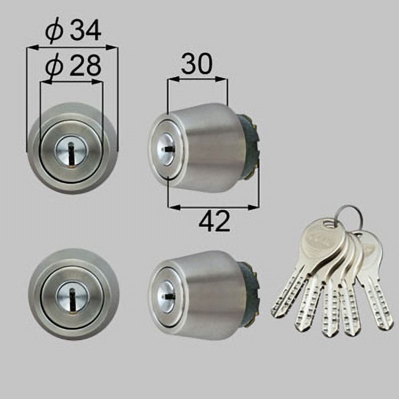 DCZZ1411 ドア錠セット(GOAL  V18シリンダー) TOSTEM(LIXIL) ヘアライン色   DCZZ1411