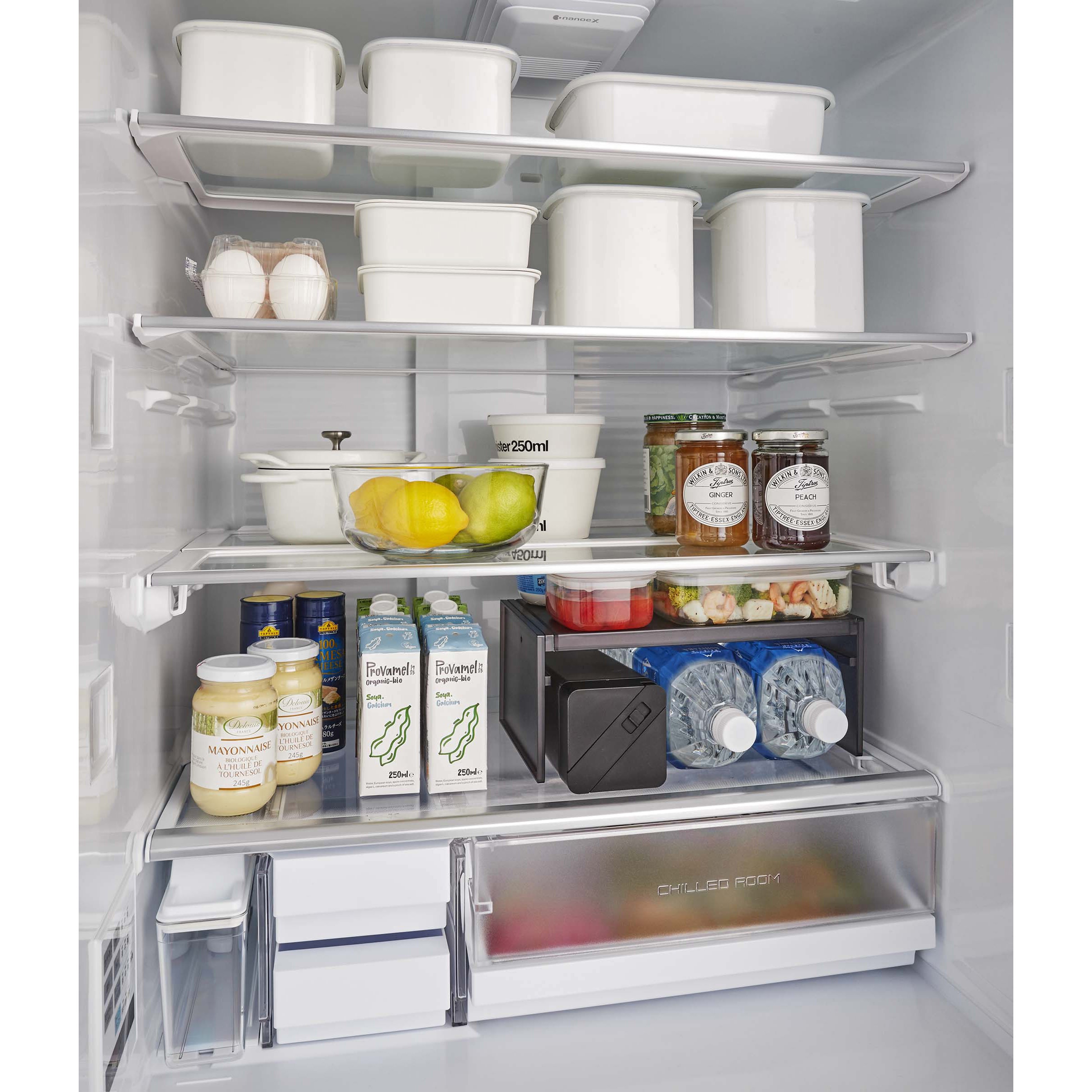 冷蔵庫ラック 多機能収納棚 8066 伸縮冷蔵庫中収納ラック タワー 山崎実業 ブラック色 - 【通販