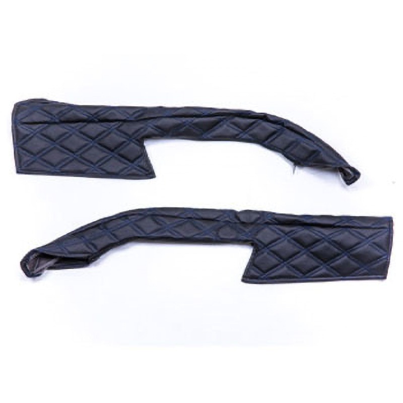 DH-NGZWF030MBKBL ドアハンドルカバー 月光ZERO(W) NEWキャンター 標準・ワイド共用 年式：H05/11～H14/05 雅 マットブラック/ブルーステッチ色   DH-NGZWF030MBKBL