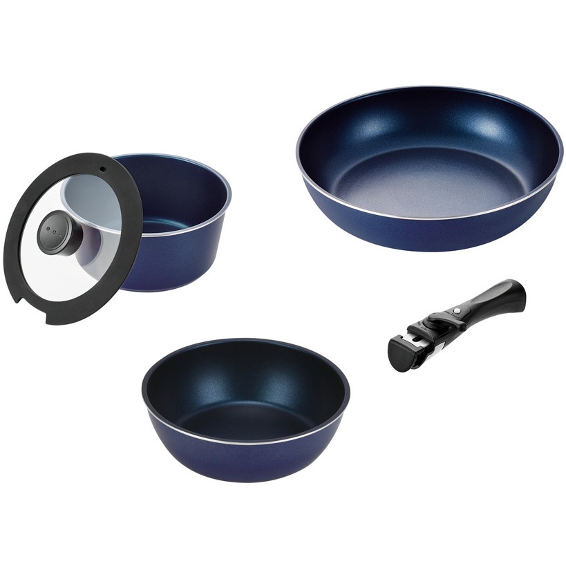 HB-5630 スタックプラス ブルーダイヤモンドコートIH対応クックウェア5点セットB 1枚 パール金属 【通販モノタロウ】