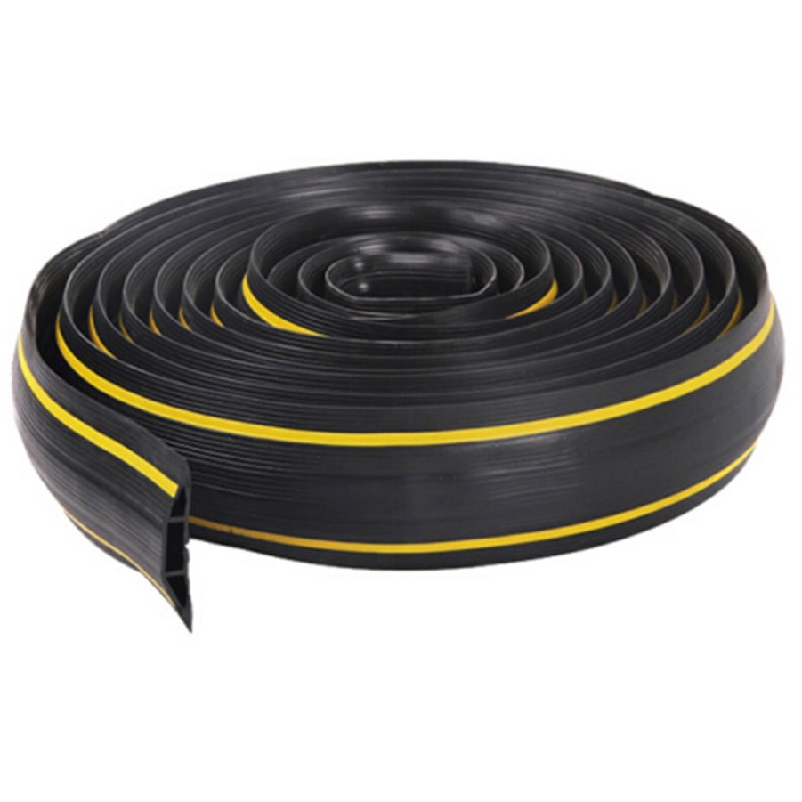 11885 室内用ケーブルプロテクター セーフラン安全用品 黒+黄色ライン 長さ9m