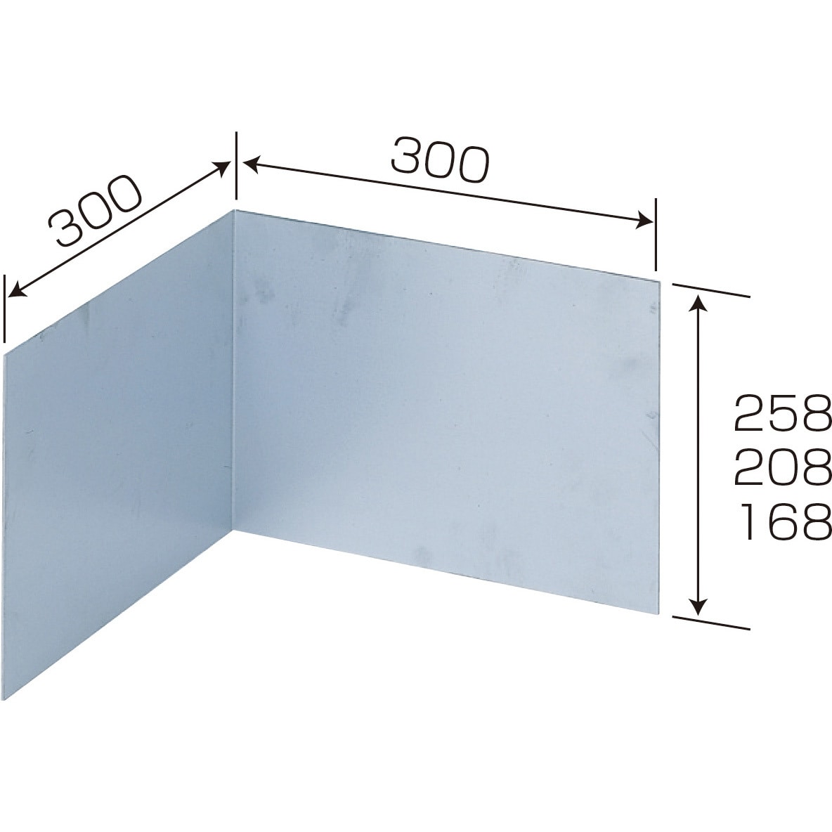 鉄ベース枠 300内コーナー 板厚1.6mm 1束(10枚)