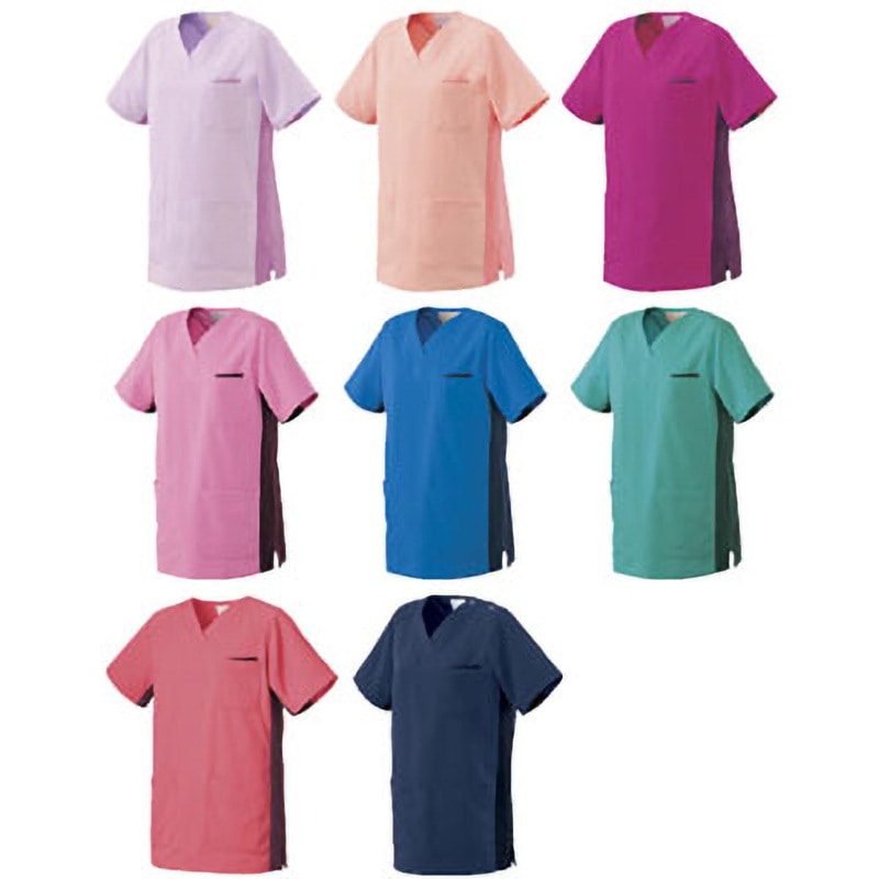 HS-8020 スクラブ(女性用) オンワード商事 プリティピンク×ワイン色 サイズM  HS-8020 5,113円