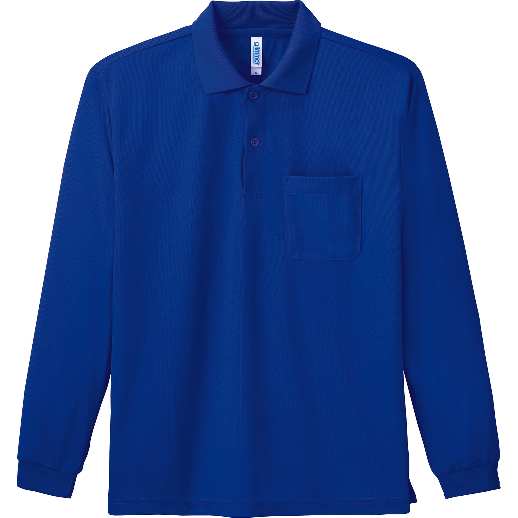 LANVIN 青 長袖ポロシャツ ジップアップ 00335-ALP 4.4オンスALPドライ長袖ポロシャツ(ポケット付