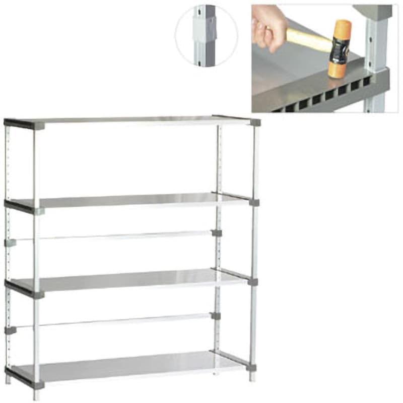 1800-554-1800A4 アルアップシェルフ(アジャスター4段 シンドー 幅1800mm奥行554mm高さ1800mm  1800-554-1800A4