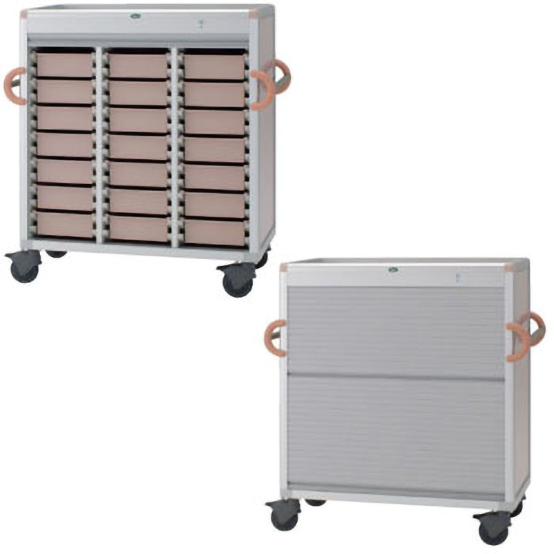 注射薬カート（２１床用） トレー：ブルー C34-DNS314SB(ブルー) 24-8005-01 1入り 軒先渡しサカセ化学工業 注射薬カート(21床用) トレー:透明 24-8005-0003 1台（直送品）