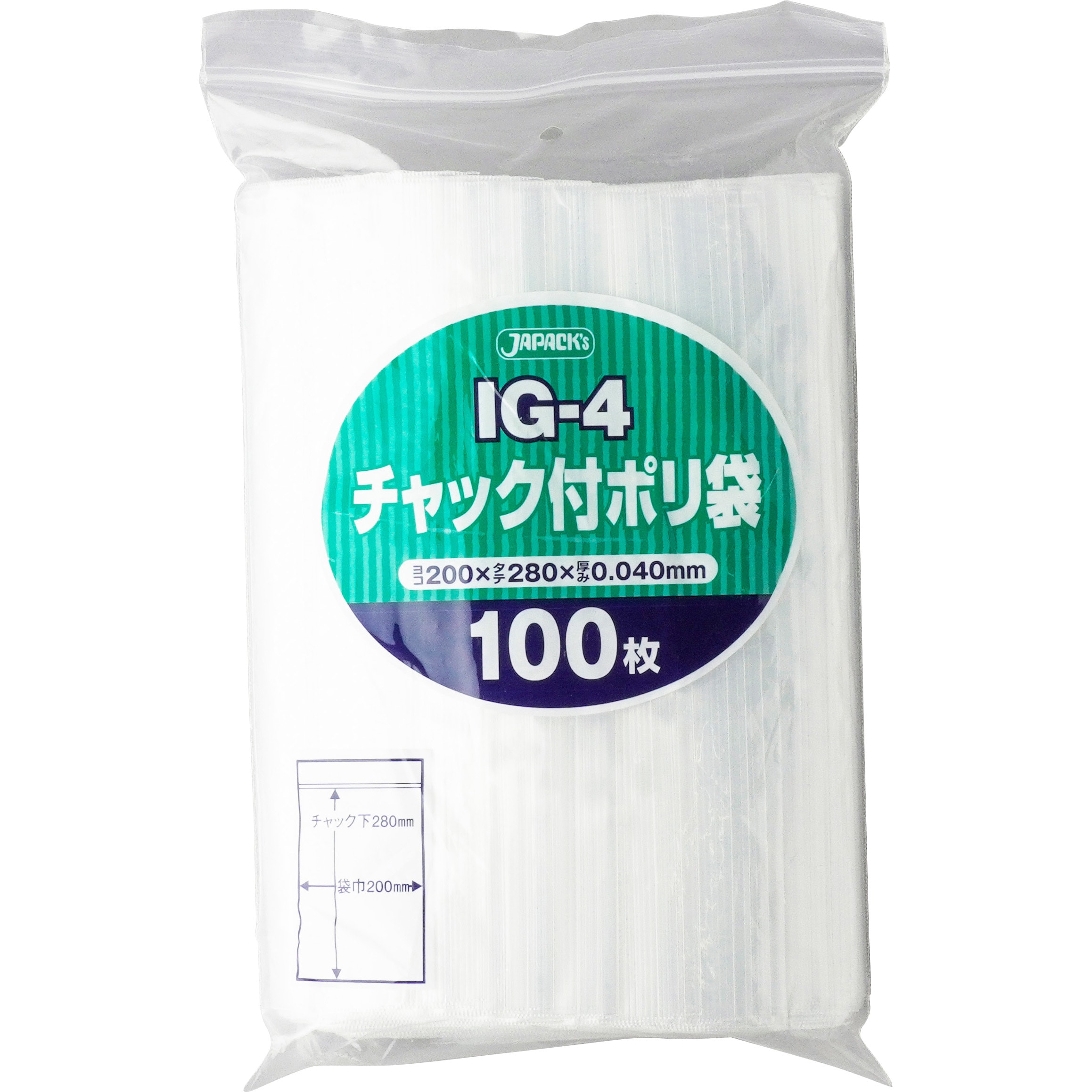 IG-4 チャック付ポリ袋 1パック(100枚) 松吉医科器械 【通販サイトMonotaRO】