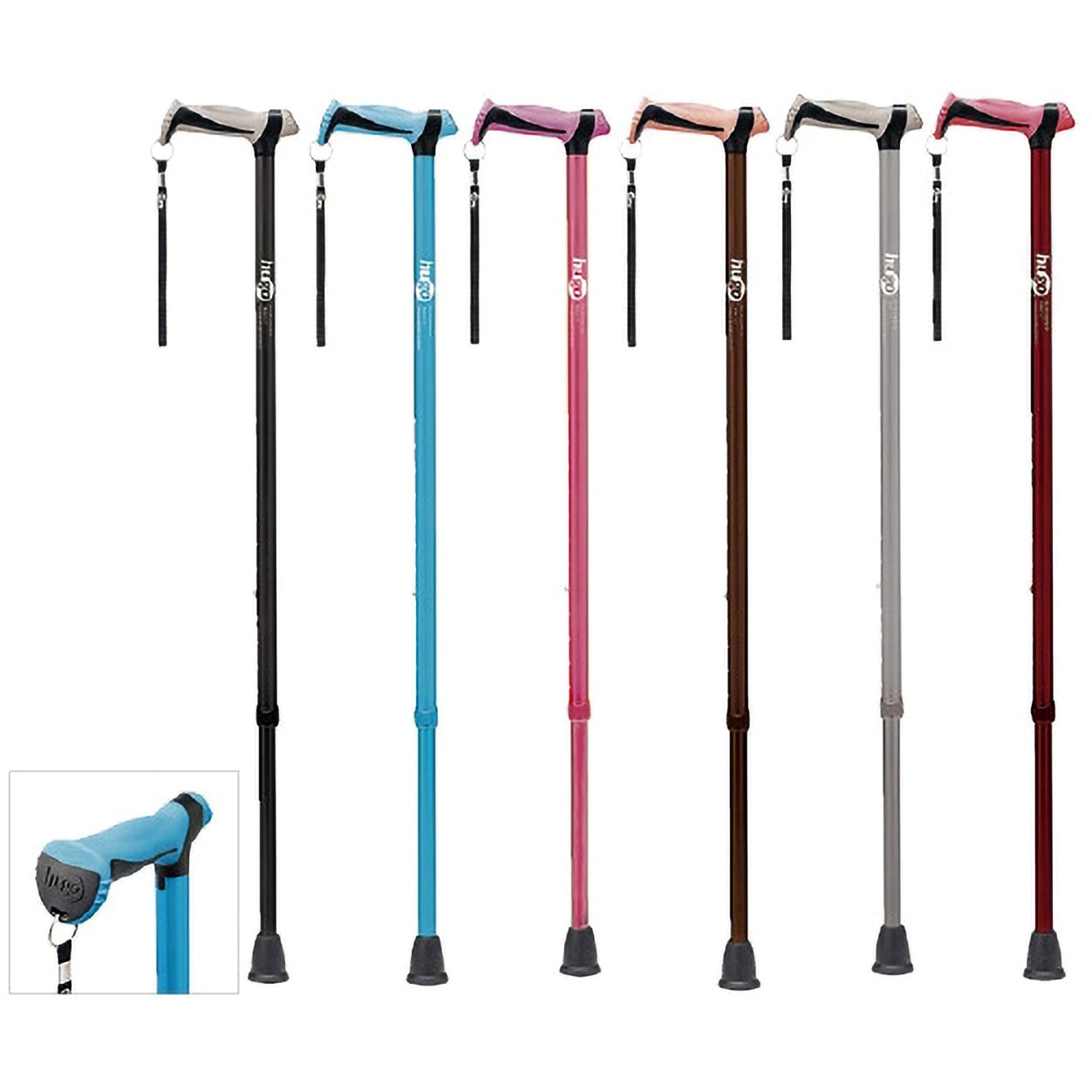 104754 ヒューゴステッキ 竹虎 グレー色 長さ680～960mm - 【通販