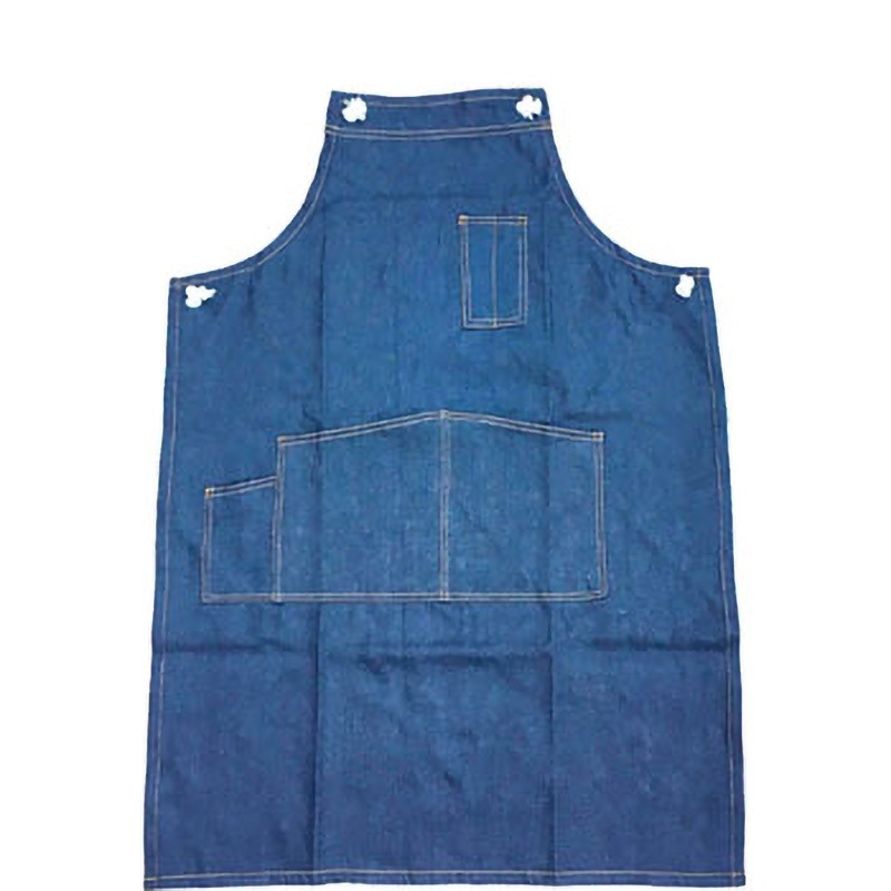 JC270 ジーンズ前掛けロープ式 鈴木産業 エプロン 胸付 ネイビー色 総
