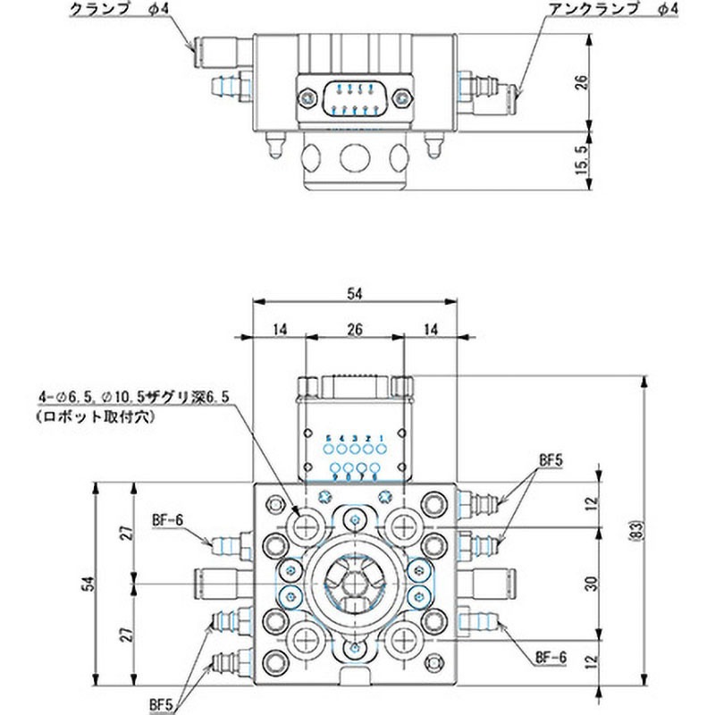 OX-SBS ツールチェンジャー・ロボット側 アインツ 幅54mm高さ41.5mm OX