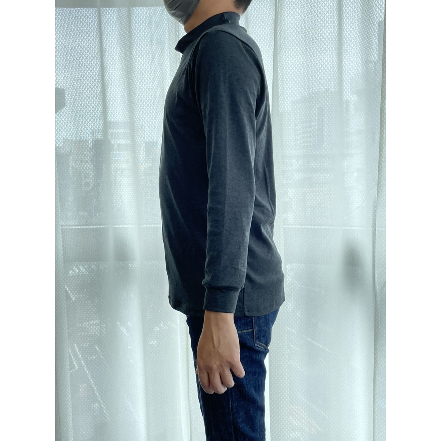 HKCMD52TPLL18 ホカロン肌着 紳士ハイネック 長袖 裏起毛 ストレッチ