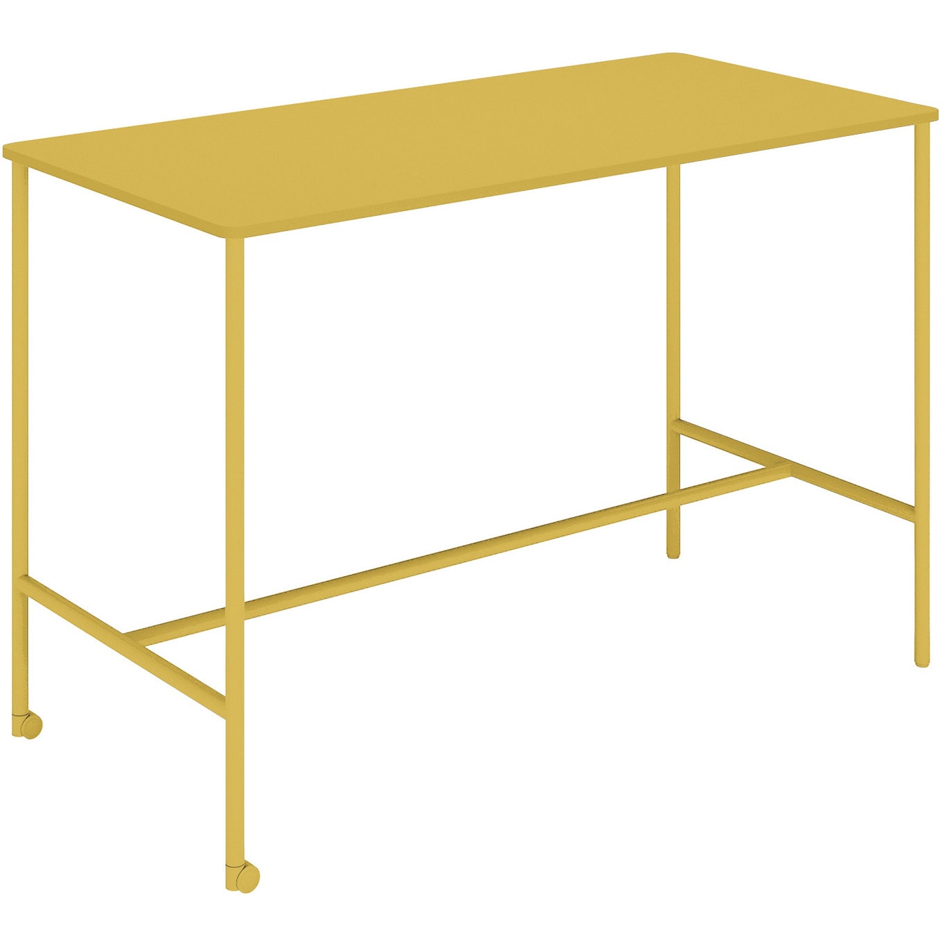 TAN-MK1507H1-1S1S1 テーブル エニー 長方形 ハイタイプ(配送・設置サービス付き) コクヨ キャスターあり オリーブイエロー 高さ1000mm幅1500mm奥行750mm  TAN-MK1507H1-1S1S1