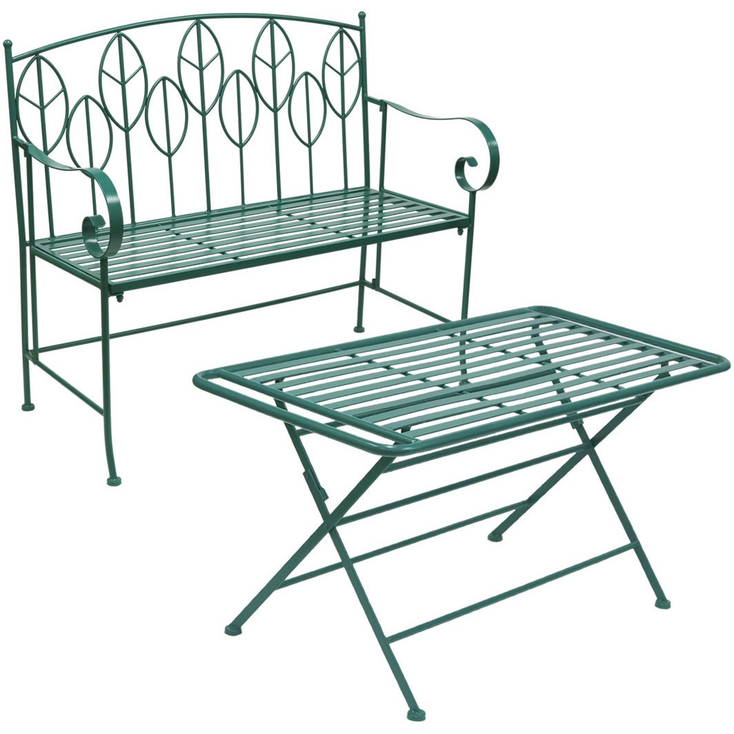 SPL-9003B-2PS アイアン製ローテーブル&ベンチセット 「Sunny Leaf(サニーリーフ)」 1セット 住まいスタイル 【通販モノタロウ】