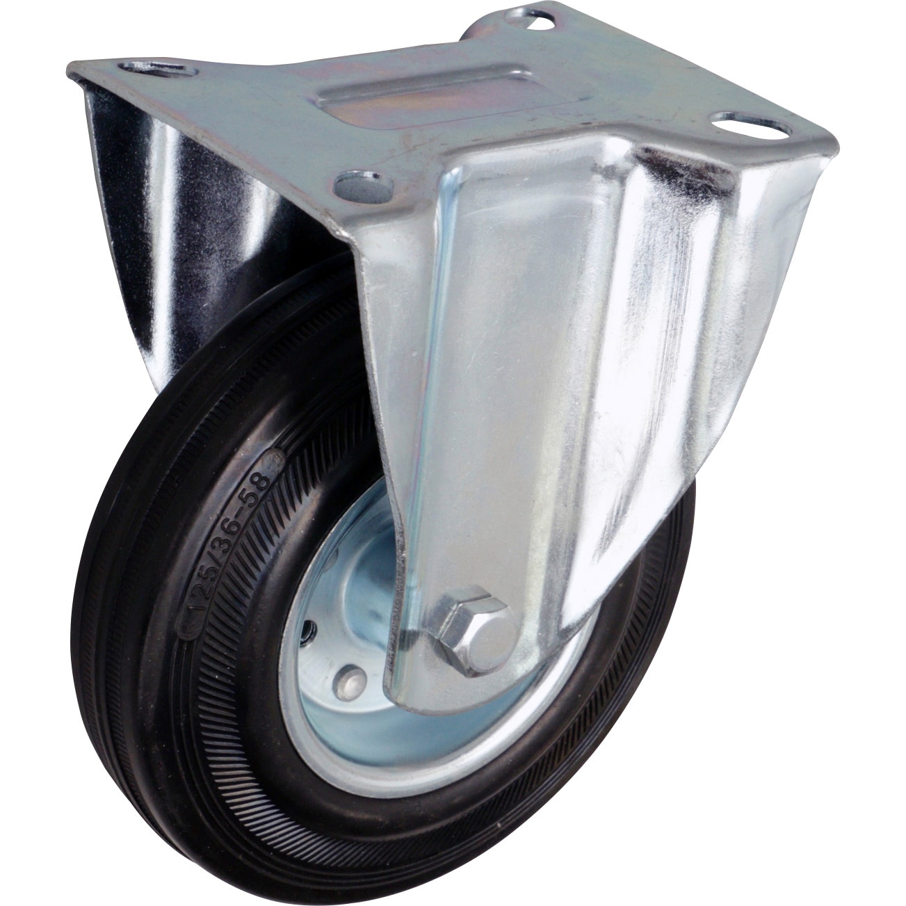 プレスキャスター 固定車 ゴム モノタロウ 車輪径125mm車輪幅