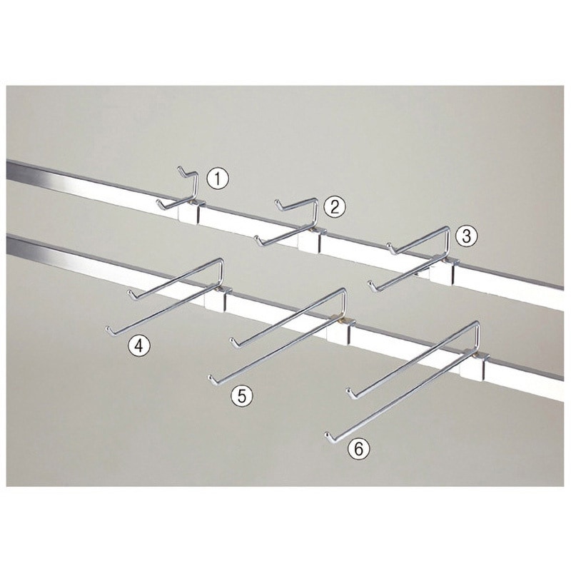 3320-810 システム什器 角バー用2段フックハンガー(Φ6mm) ストア