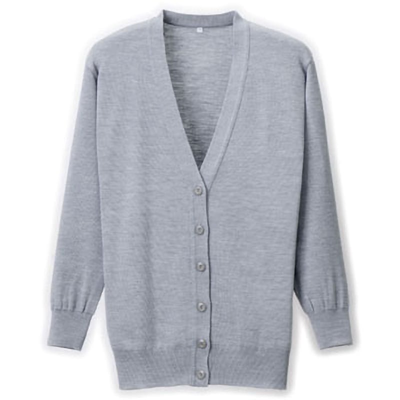 D-1002 抗ピル長袖ロングカーディガン D-PHASE(ディーフェイズ) 杢グレー色 サイズLL  D-1002