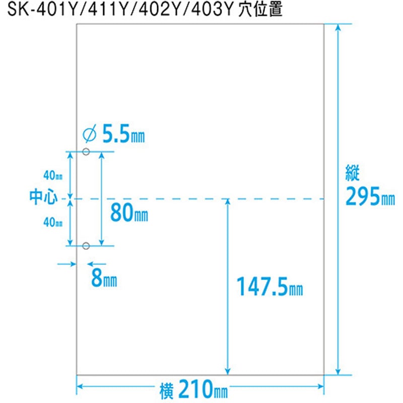 41912-002 カルテ用紙 1号(診療録) 保険証添付欄あり・2穴あきタイプ