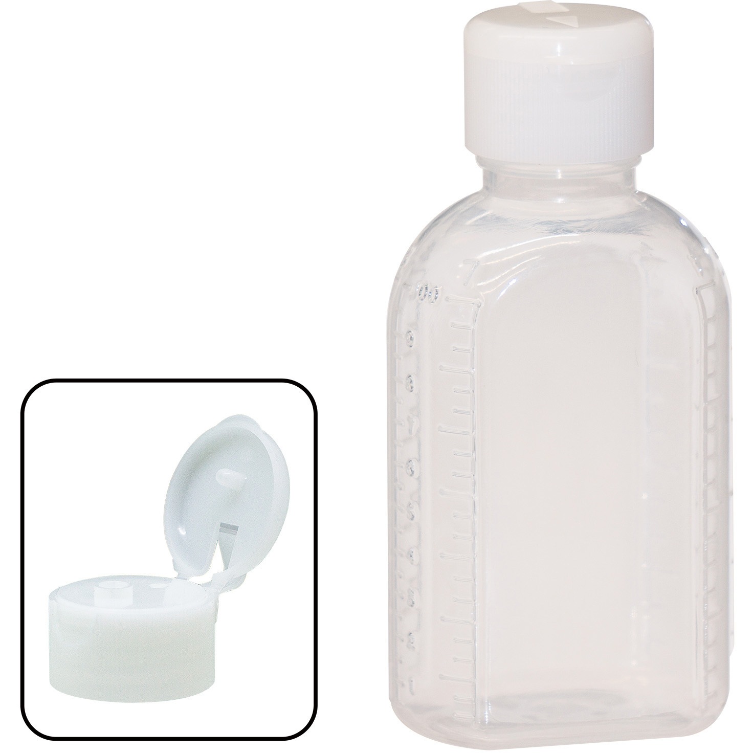 23020-001 ワンタッチキャップ付き小判投薬瓶(刻印目盛り) 金鵄製作所 容量100mL  1箱(200本) 23020-001