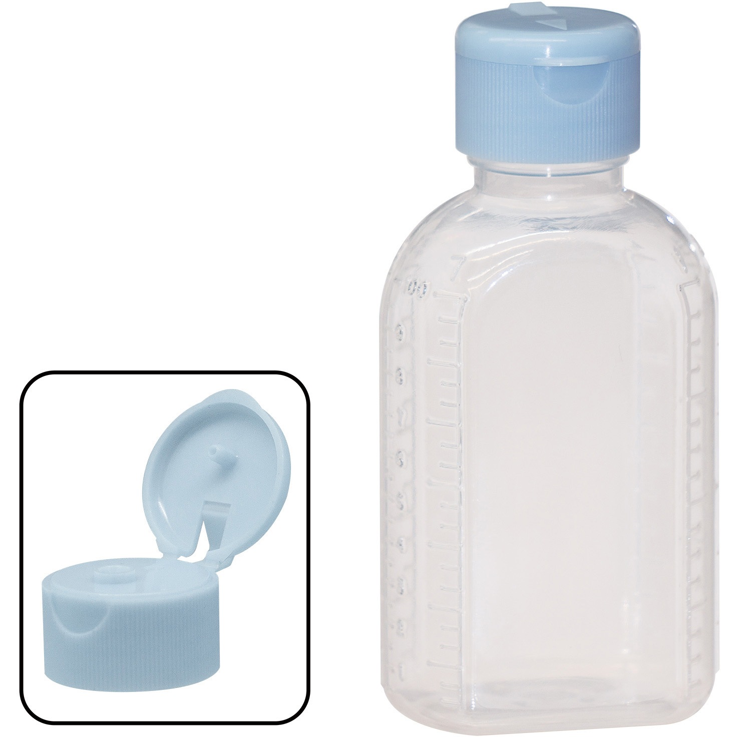 23020-002 ワンタッチキャップ付き小判投薬瓶(刻印目盛り) 金鵄製作所 容量100mL  1箱(200本) 23020-002