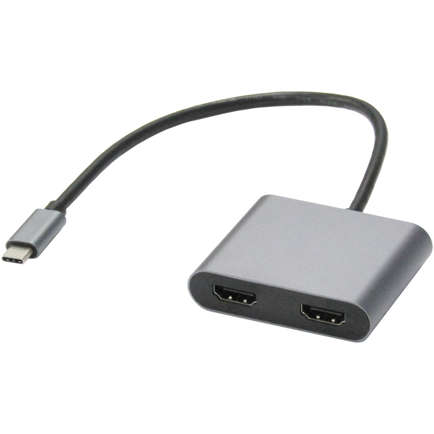 VV-UCWHDA-SP Type-C to HDMI 2ポート分配器 Vodaview オス-メス シルバー色 0.28m ケーブル長28cm  VV-UCWHDA-SP