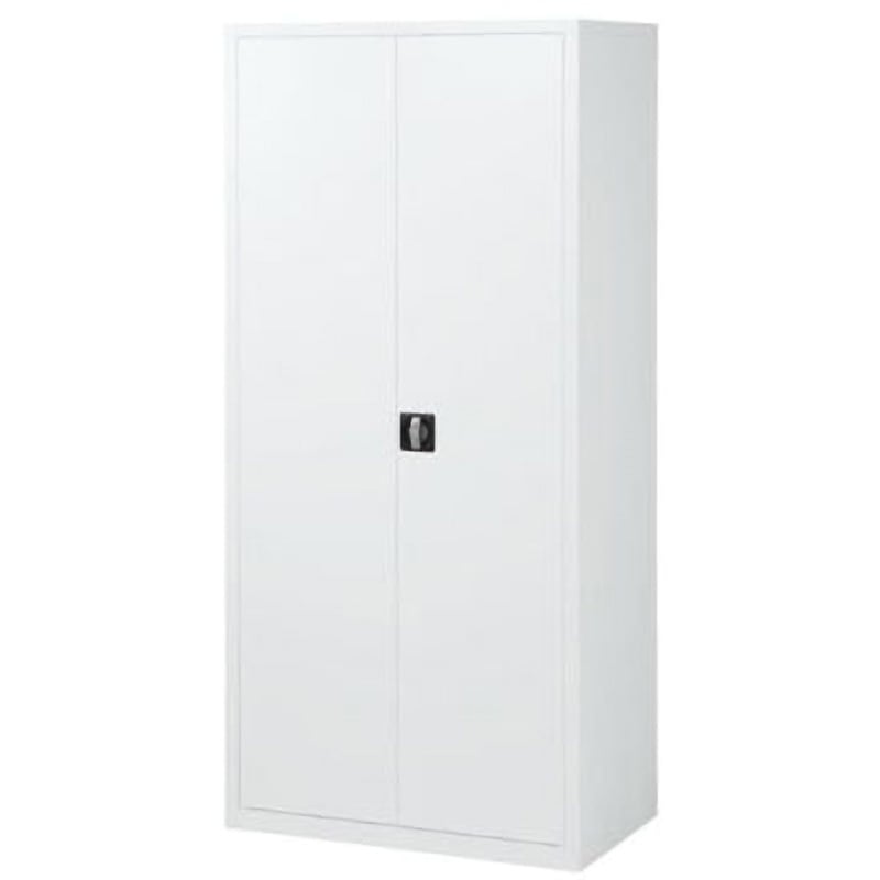 744140 深型スチール収納庫 両開き(下置き) スマイル(家具) 付き ホワイト色 高さ1850mm間口880mm奥行500mm 41,587円