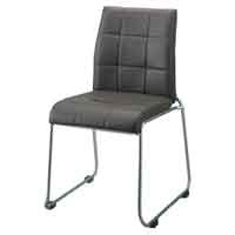 740791 レザー張り会議用チェア スマイル(家具) スタッキング可 ブラウン色  1セット(4脚)