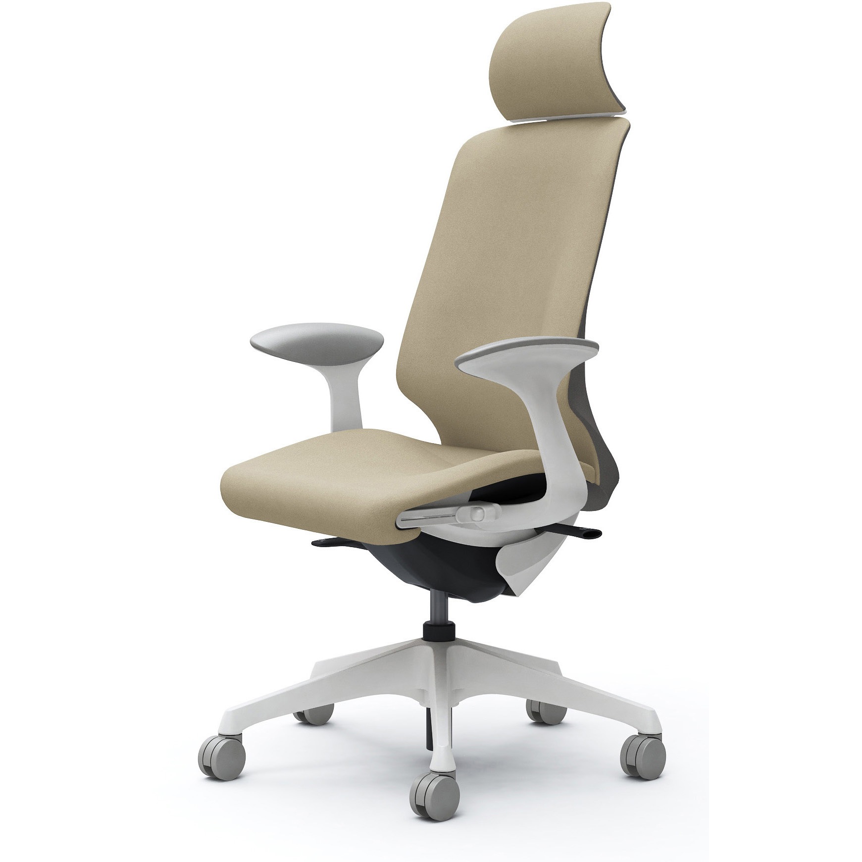 CT2EAC FXW2 スフィア，固定肘，EXハイ，ノーマルナイロンC，座調節有 オカムラ(岡村製作所) インターロック ホワイト   CT2EAC FXW2