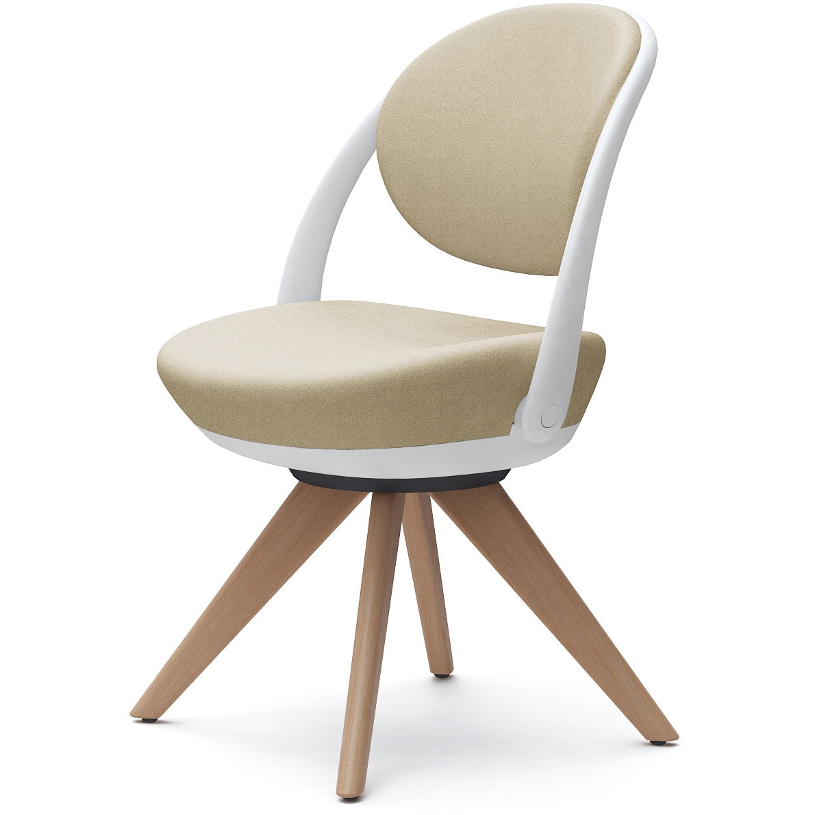 8CBAYW FXW2 パラベル，スタンダードタイプ，木4本脚ナチュラル オカムラ(岡村製作所) 肘なし インターロック ホワイトボディ   8CBAYW FXW2