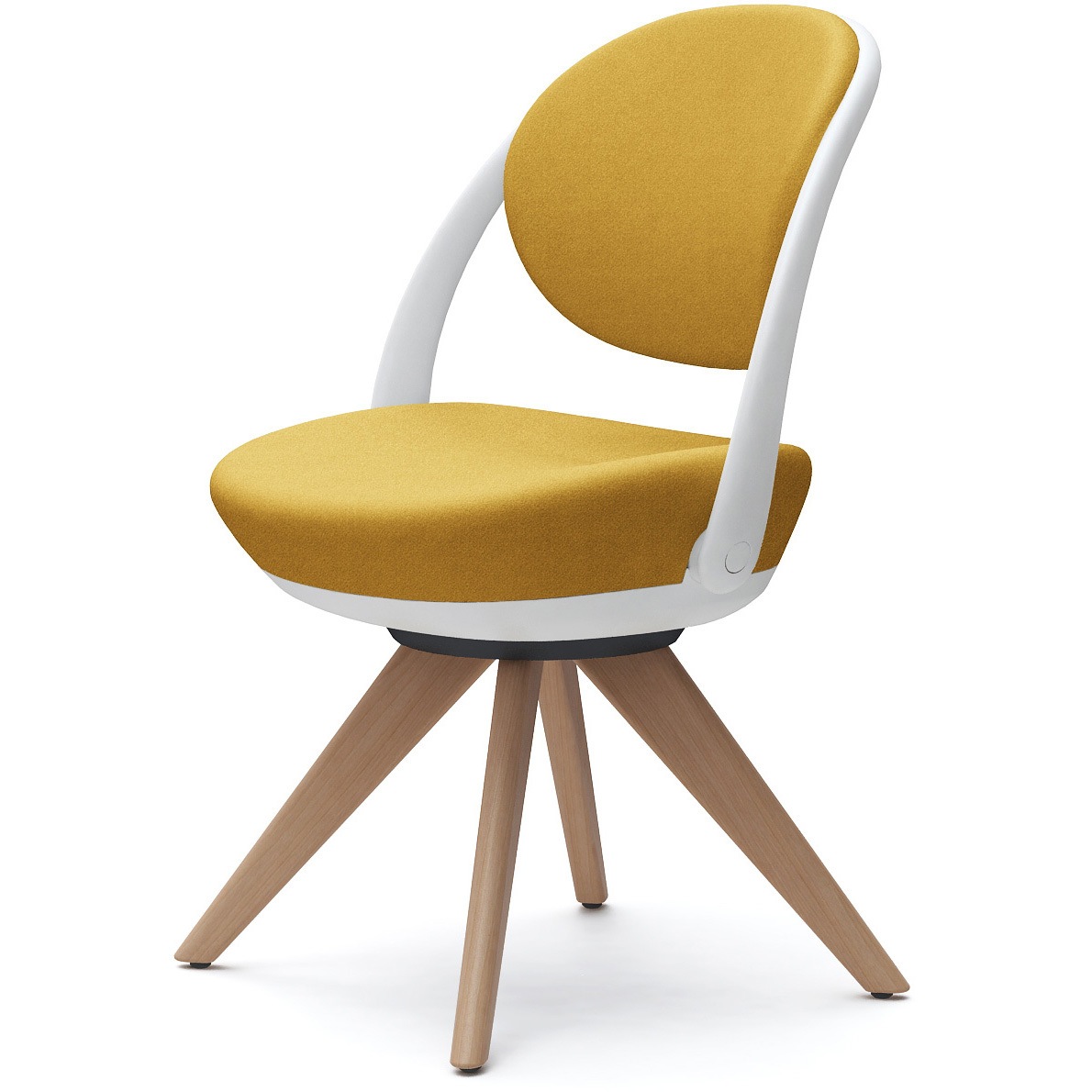 8CBAYW FXW7 パラベル，スタンダードタイプ，木4本脚ナチュラル オカムラ(岡村製作所) 肘なし インターロック ホワイトボディ   8CBAYW FXW7