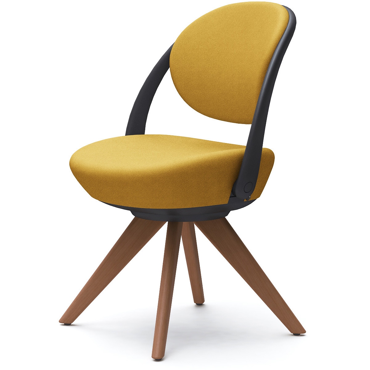 8CBAYS FXW7 パラベル，カバーリングタイプ，木4本脚ダーク オカムラ(岡村製作所) 肘なし インターロック ブラックボディ