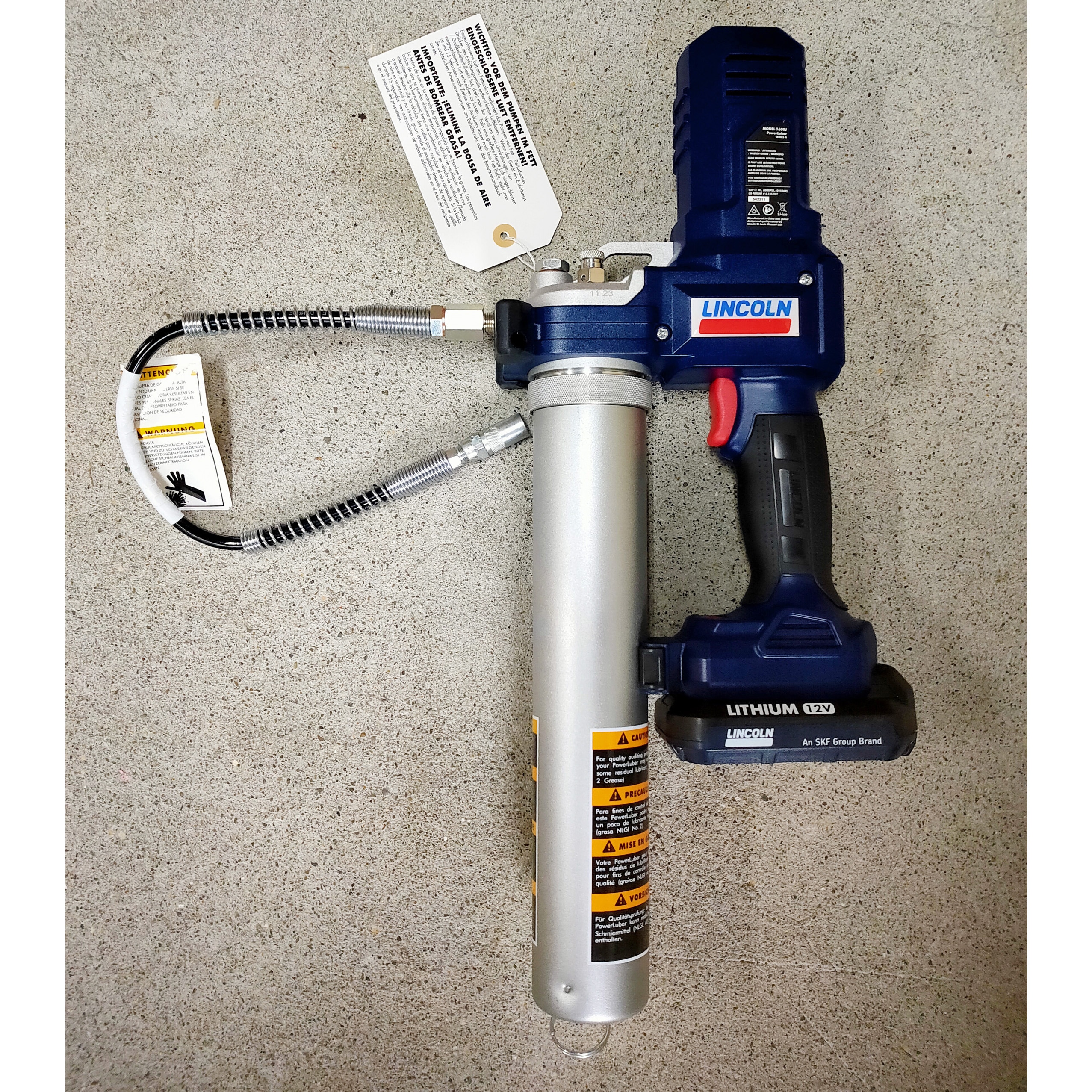 1600J-H 電動式グリースガンフレキシブルホースタイプ(充電式