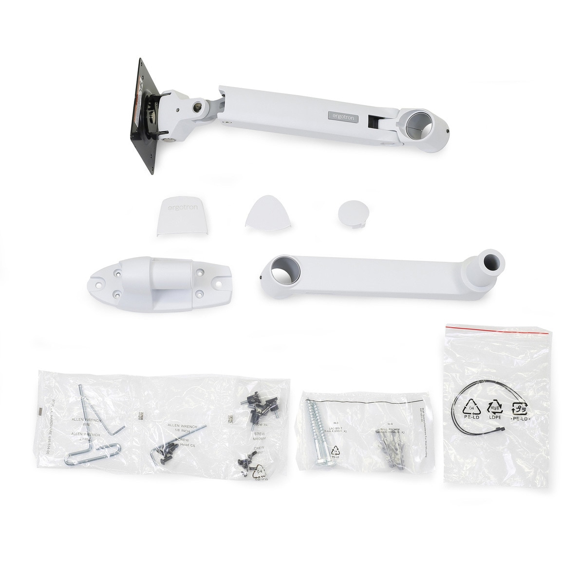 45-243-216 エルゴトロン LX モニターアーム 壁掛け ホワイト 34インチ