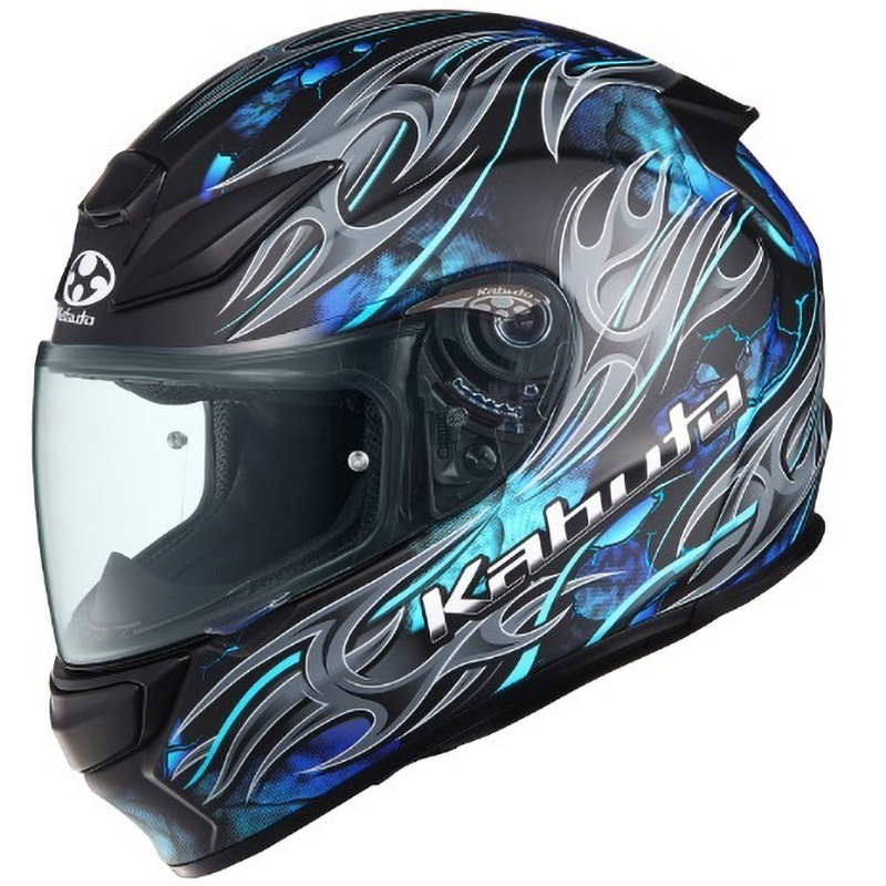 SHUMA FLAME OGK KABUTO フラットブラックブルー色 M