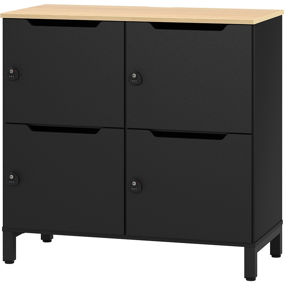 RFPL-22BK-BKD ソリード パーソナルロッカー 2列2段 アール・エフ・ヤマカワ ダイヤル錠 ブラック×ブラック扉色   RFPL-22BK-BKD 30,537円