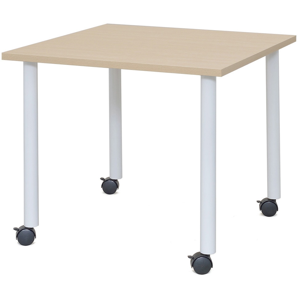 OGRECTT-WL8080NA エコノミーキャスターテーブル アール・エフ・ヤマカワ ナチュラル色 高さ700mm幅800mm奥行800mm  OGRECTT-WL8080NA