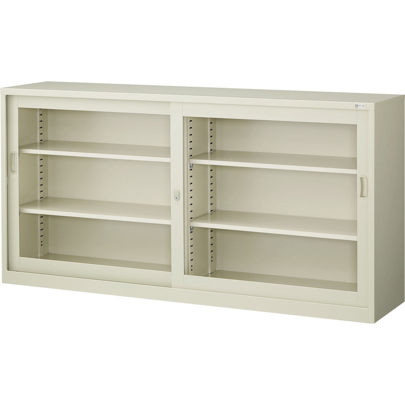 G-63SG 引き違い書庫(D400)シリーズ 生興 ニューグレー色 ガラス引戸書庫タイプ 下置き 3段   G-63SG