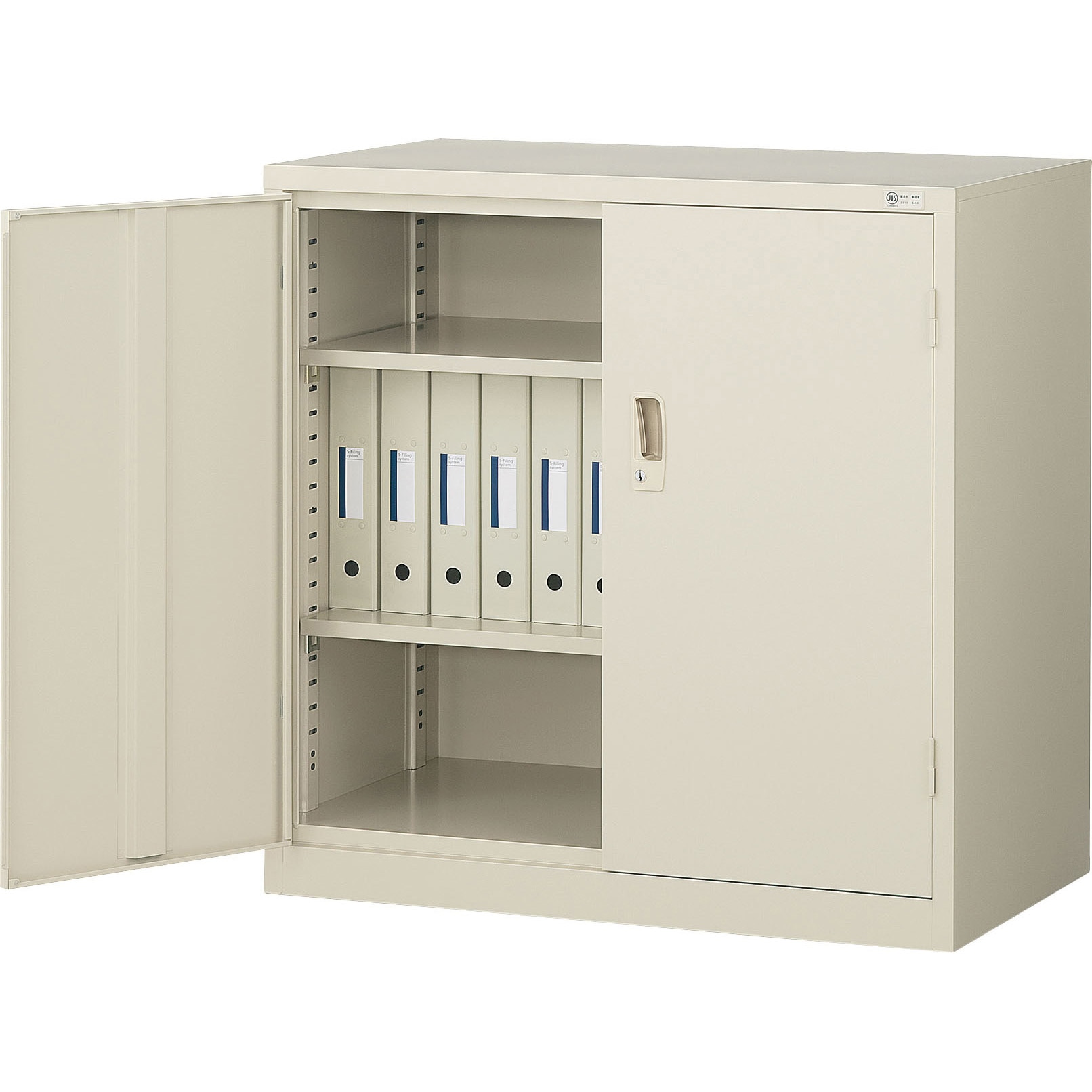 両開き書庫 3段 D380タイプ シリンダー錠 車上渡し ニューグレー色 一般書庫 スチール製 下置き 日本製 完成品 グリーン購入法基準適合商品 新品 N303 片開き書庫 3段 D380タイプ シリンダー錠 車上渡し ニュー