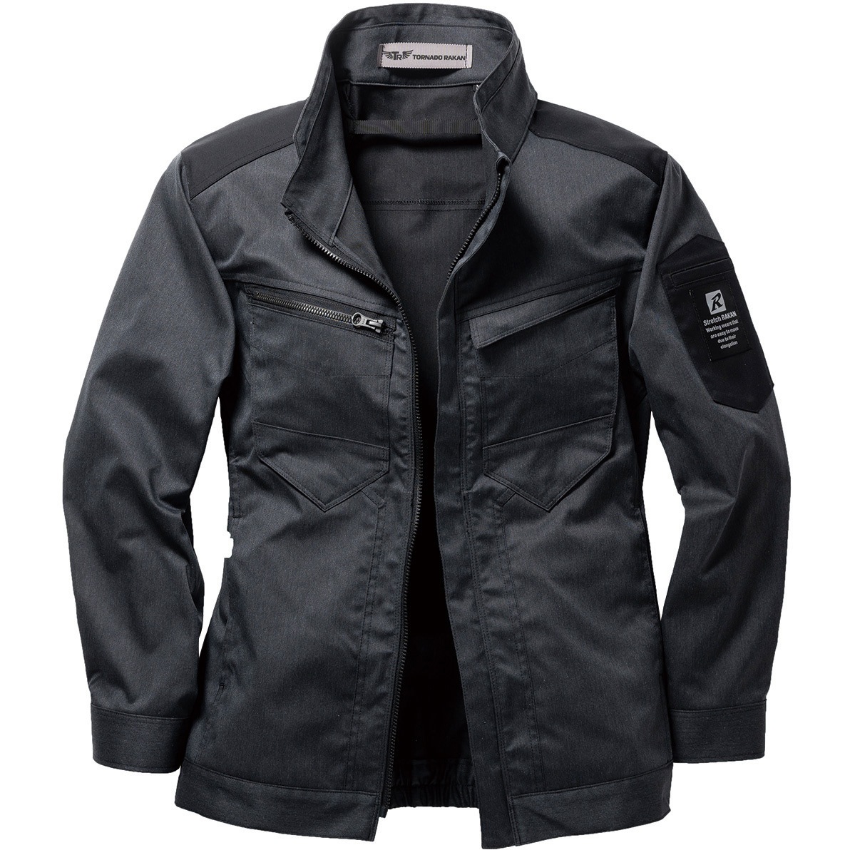 TR3561-333-M トルネードラカン 空調空冷服 長袖ブルゾン TR3561 (服のみ) 日新被服 杢ブラック色 サイズM