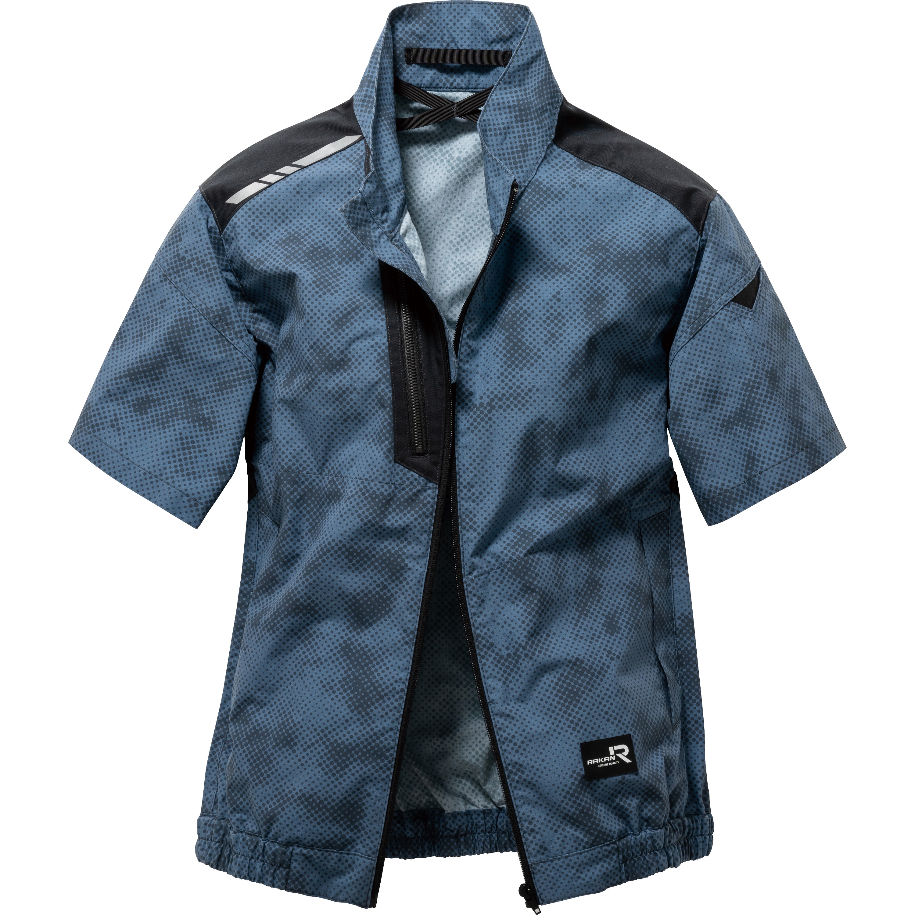 TR3351-314-4L トルネードラカン 空調空冷服 半袖ブルゾン TR3351 (服のみ) 日新被服 ドットブルーグレー色 サイズ4L