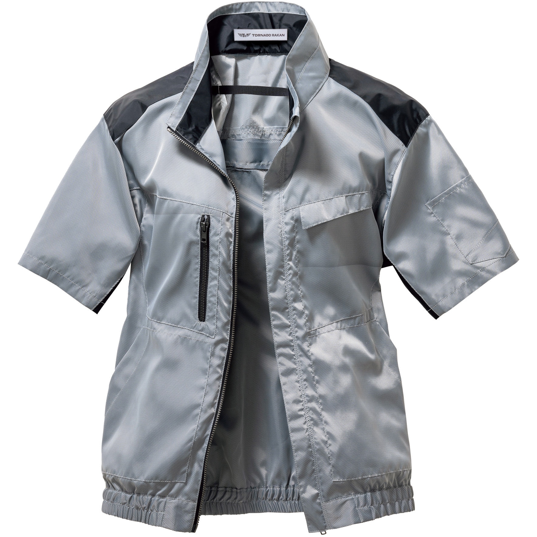 TRA1751-39-M トルネードラカン 空調空冷服 半袖ブルゾン TRA1751 (服のみ) 日新被服 ポリエステル100% グレー色 サイズM 5,235円