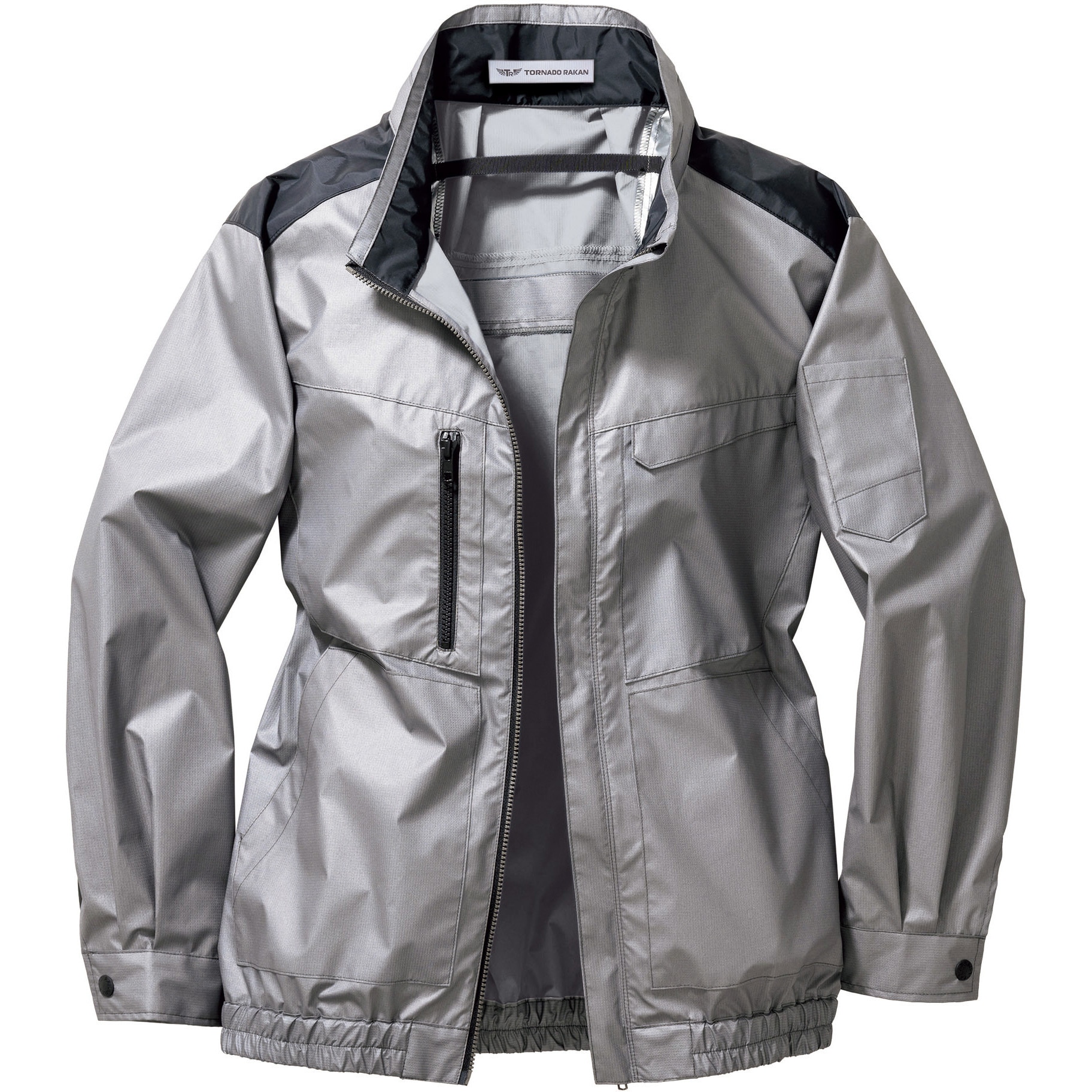 TRA1761-39-3L トルネードラカン 空調空冷服 長袖ブルゾン TRA1761 (服のみ) 日新被服 ポリエステル100% グレー色 サイズ3L