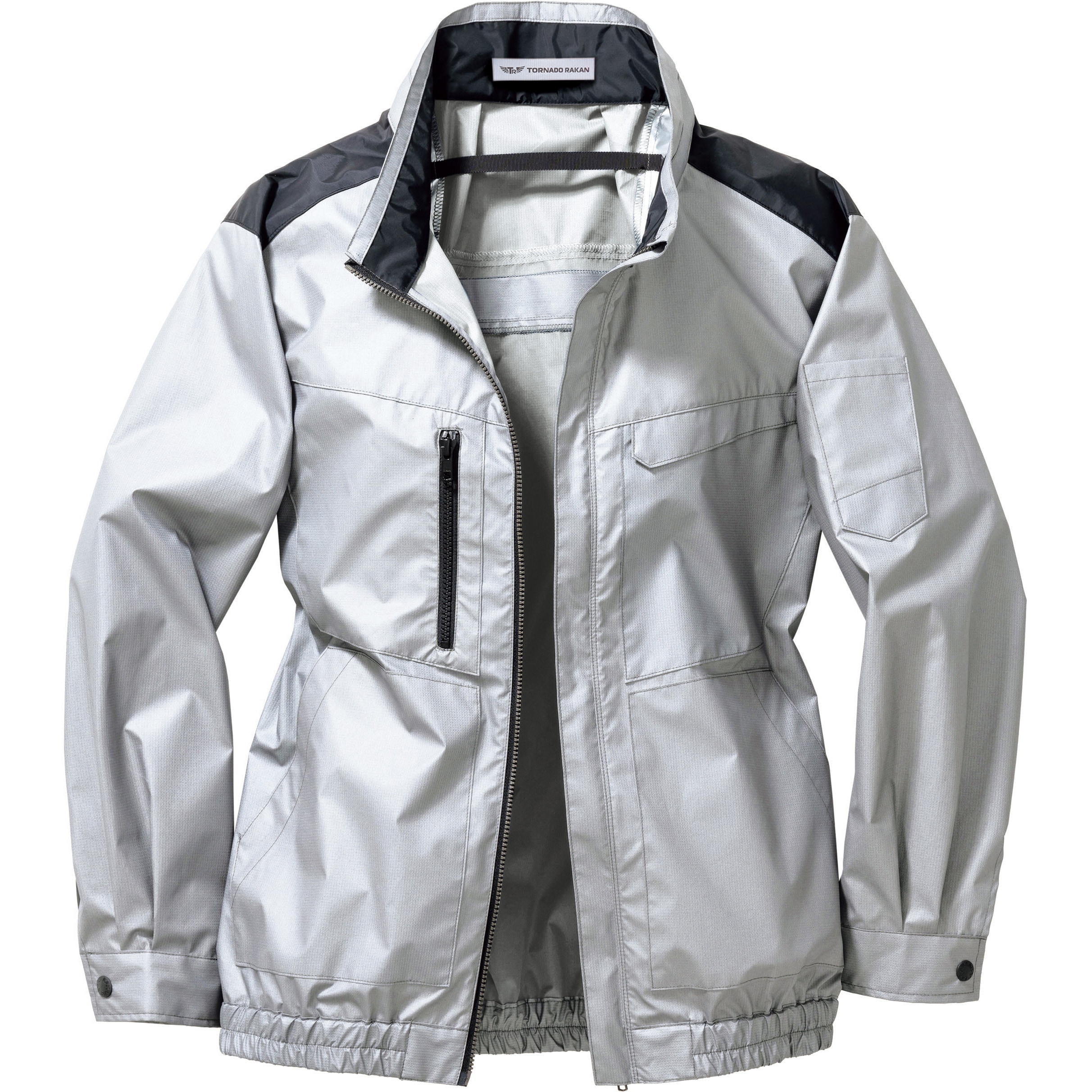 TRA1761-40-L トルネードラカン 空調空冷服 長袖ブルゾン TRA1761 (服のみ) 日新被服 ポリエステル100% シルバー色 サイズL