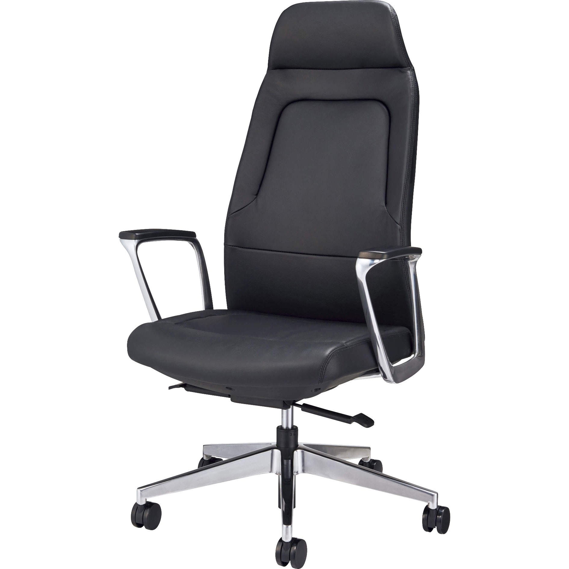 No．5875L プレジデント用チェアー 革張り LION (ライオン事務器) 肘掛あり ハイバック 高さ1220mm幅670mm奥行630mm 76,890円