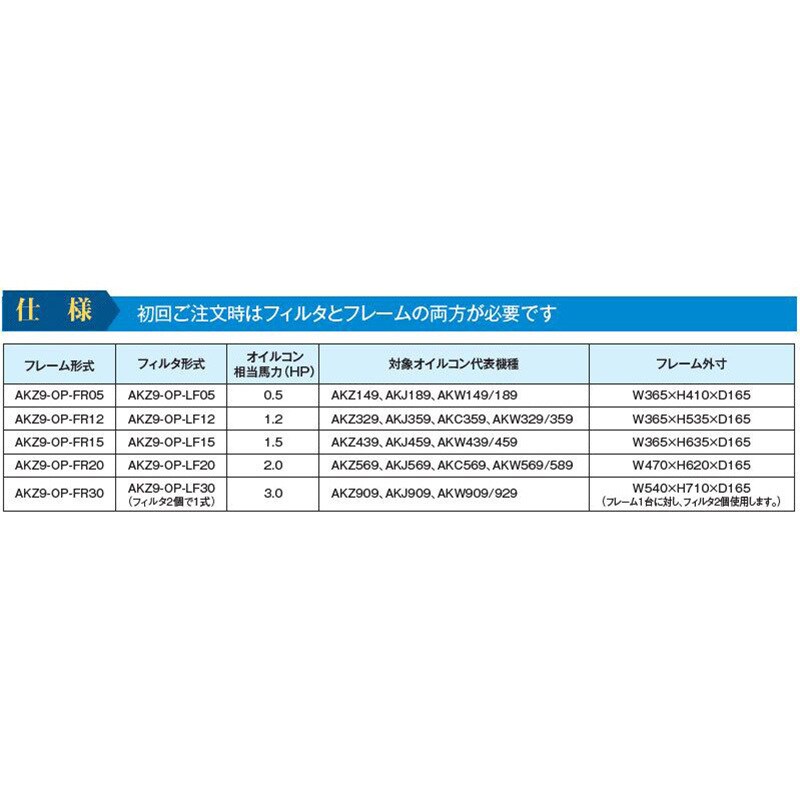 AKZ9-OP-LF30 ラクフィル (オイルコン用長寿命フィルタ) 1個