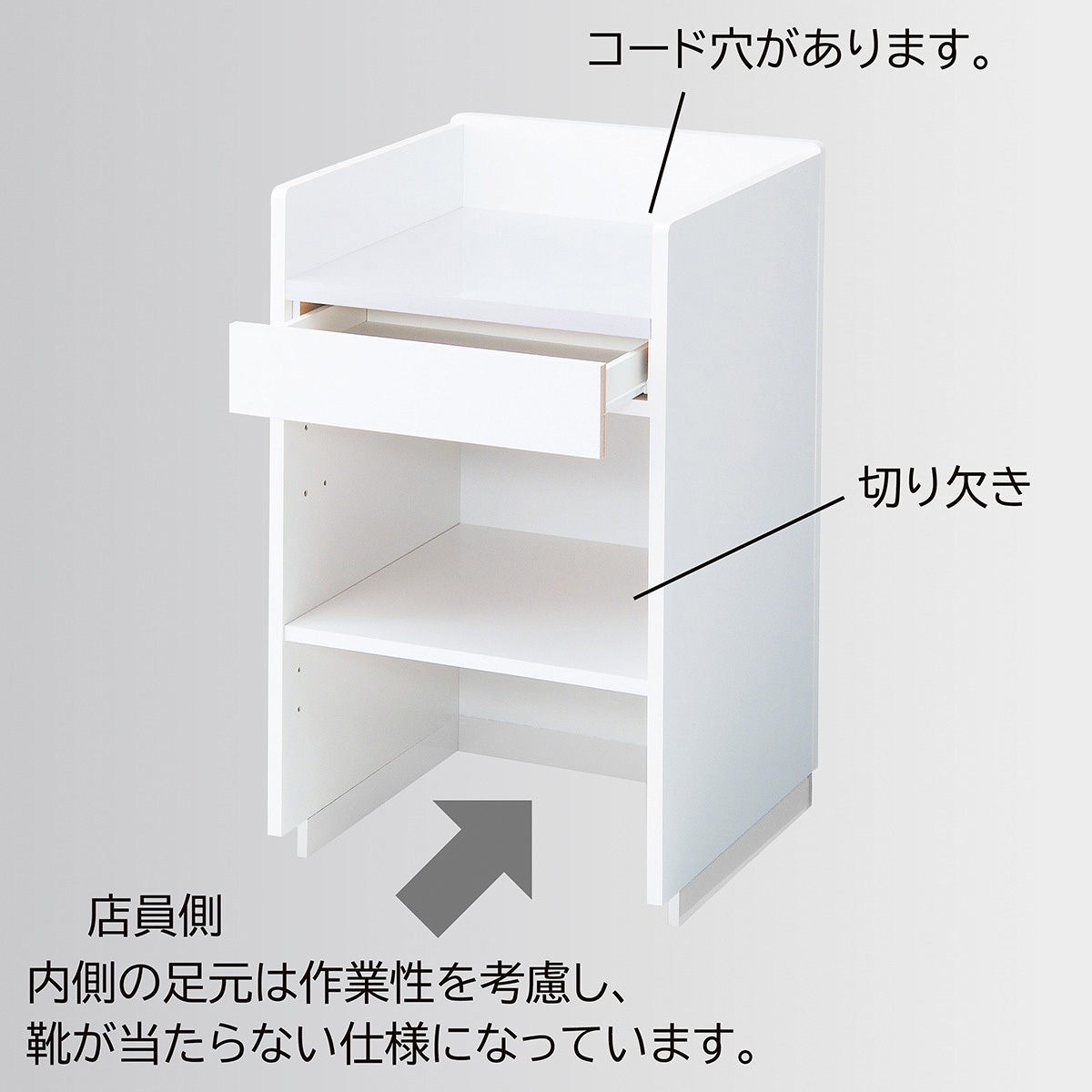 2420-49 3方枠型レジカウンター台 W120cm ストア・エキスプレス